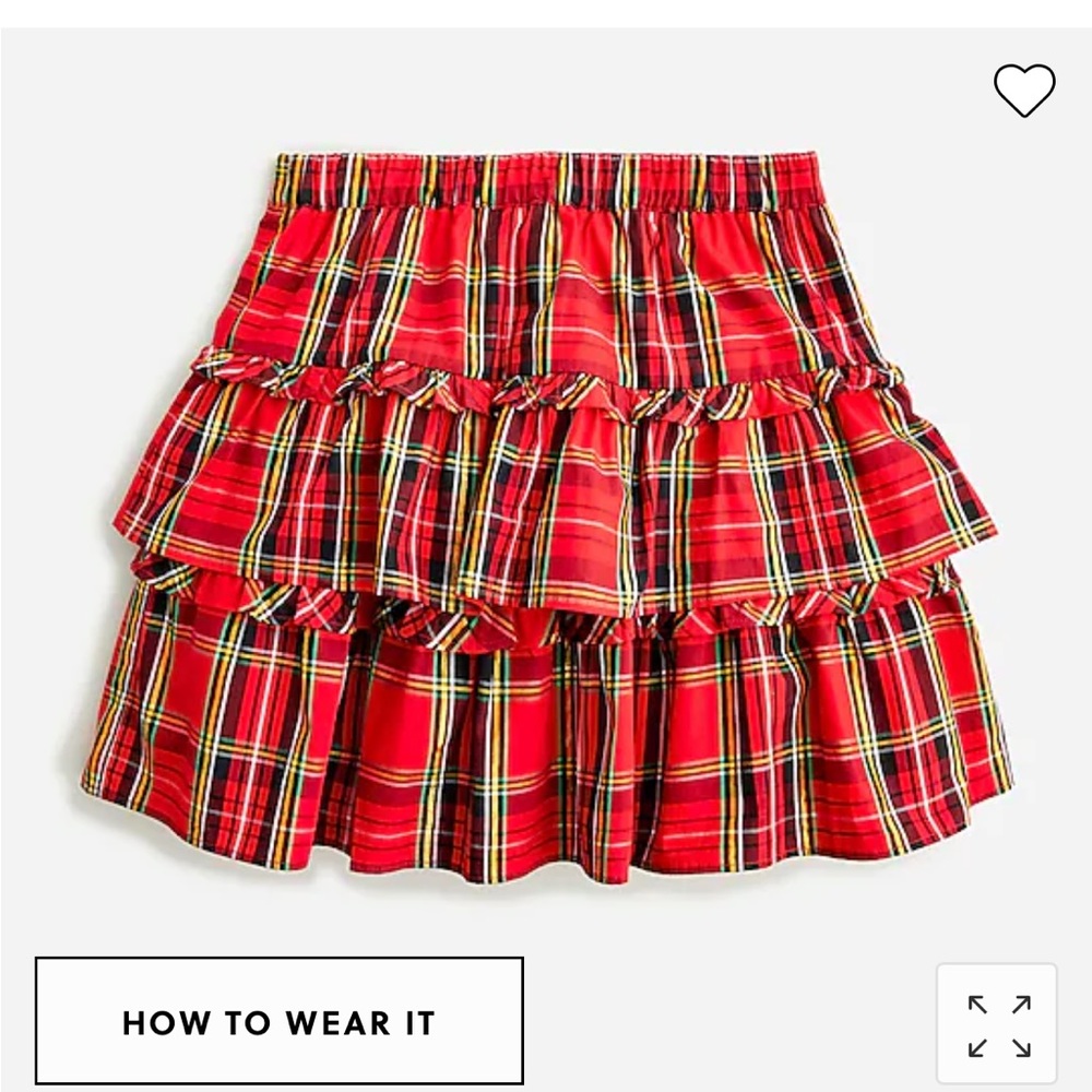 tiered ruffle skirt in Good Tidings plaid